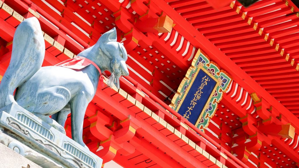 inari fox | inari shrine | japanese inari fox | fox shrine | kitsune statue