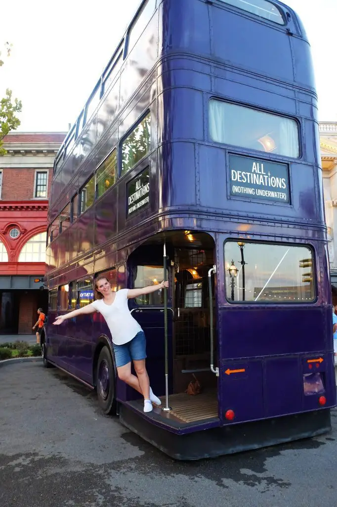 Review Of Diagon Alley / Wizarding World in Orlando Florida - The Knight Bus – You can’t actually go on it past the little alcove shown in this photo