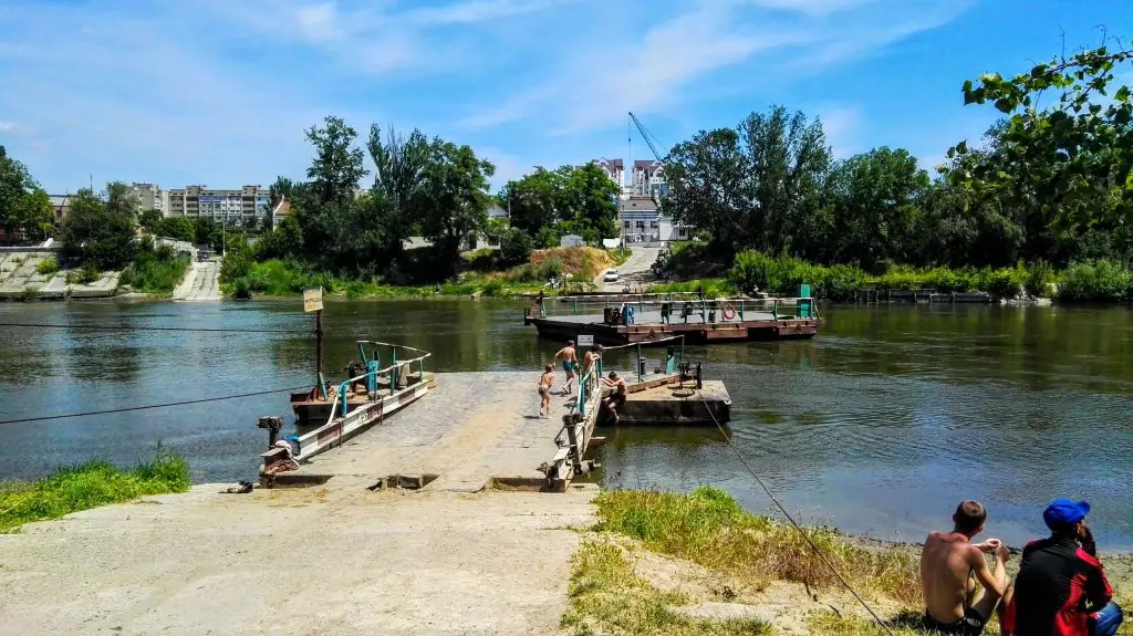 Ferry on Dniester River connecting Tiraspol to Kitskany