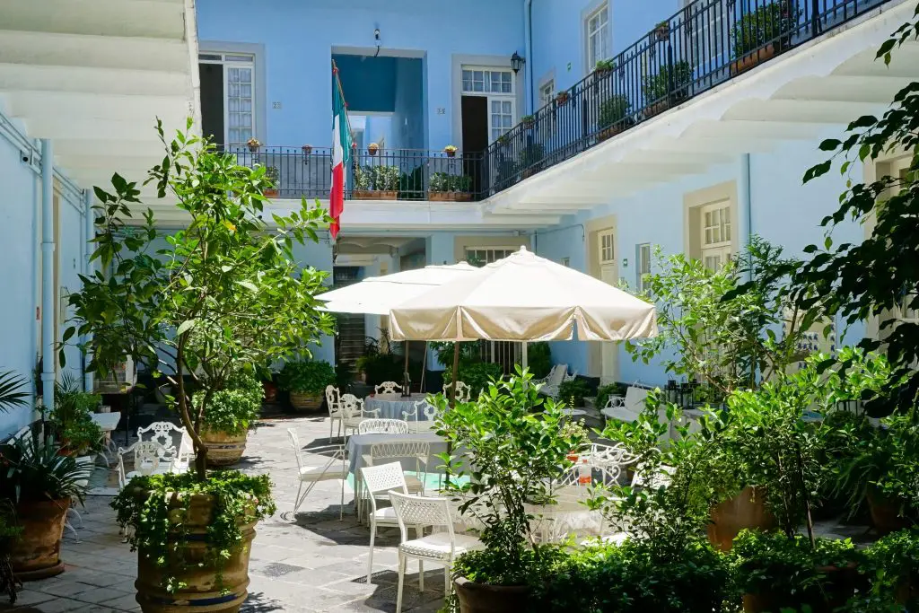 Hostels Mexico City -Outdoor Terrace At Casa San Ildefonso