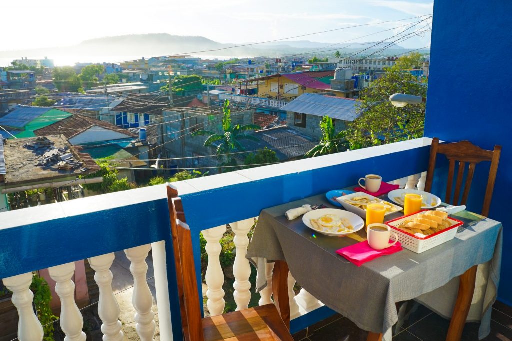 breakfast with a view in casa particulares in Cuba