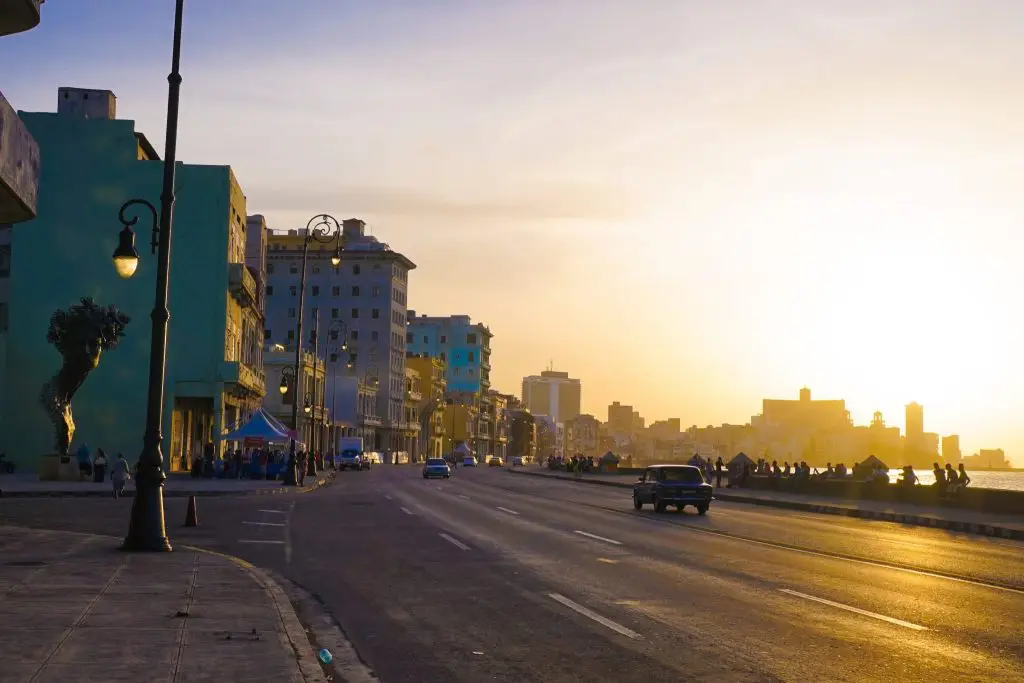 Havana Malecón At Sunset in Cuba