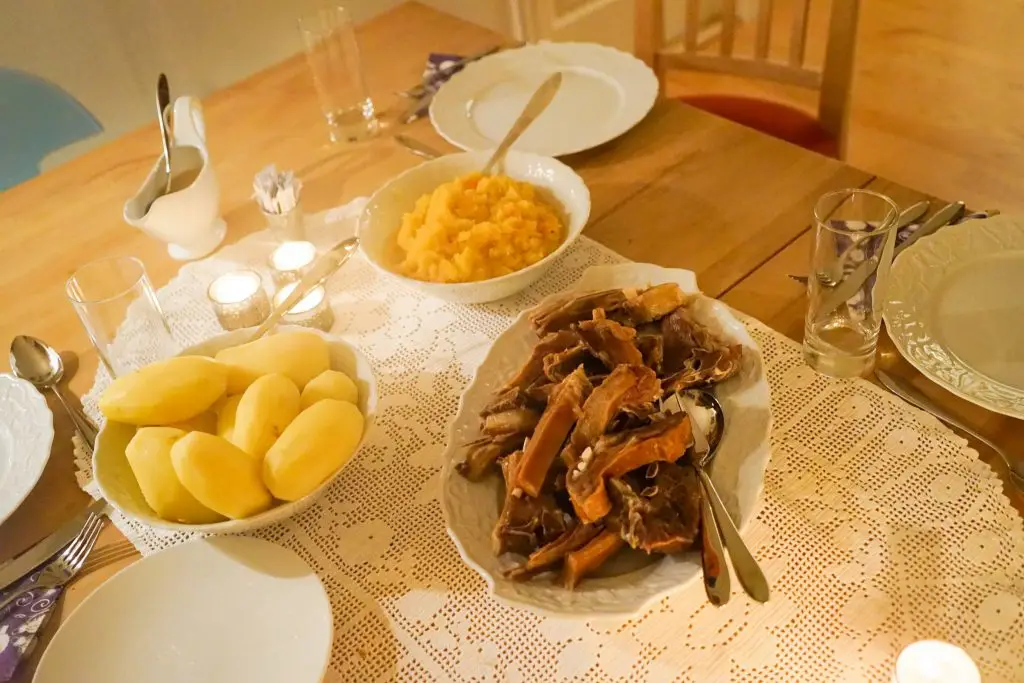 traditional meal in Bergen - Pinnekjøt