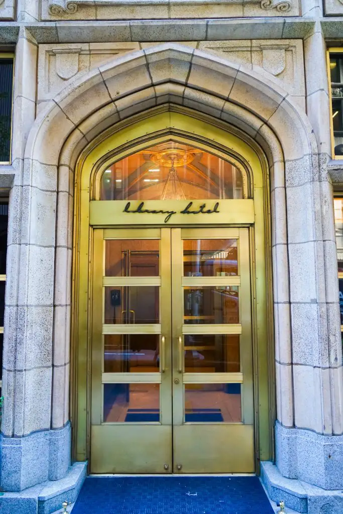 The Library Hotel NYC Entrance - best place to stay in new york