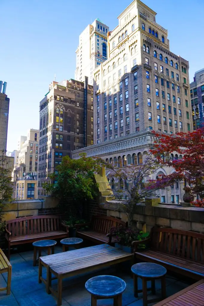 The Library Hotel NYC Terrace - best place to stay in new york