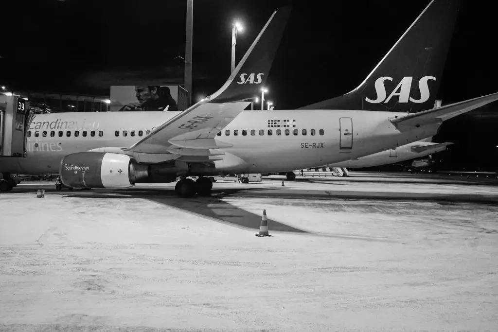 SAS Plane At Airport