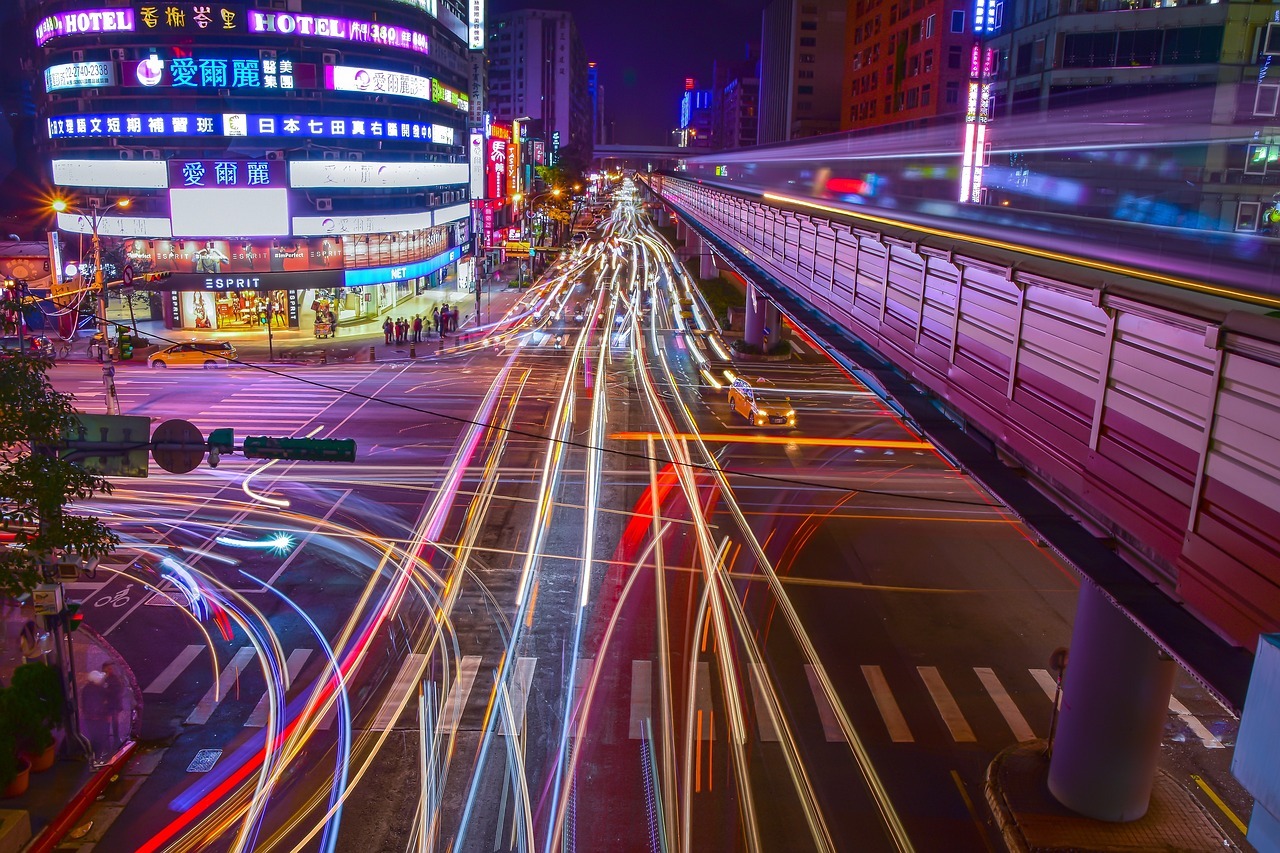 Taipei Taiwan Street Head Urban Landscape Light Rail