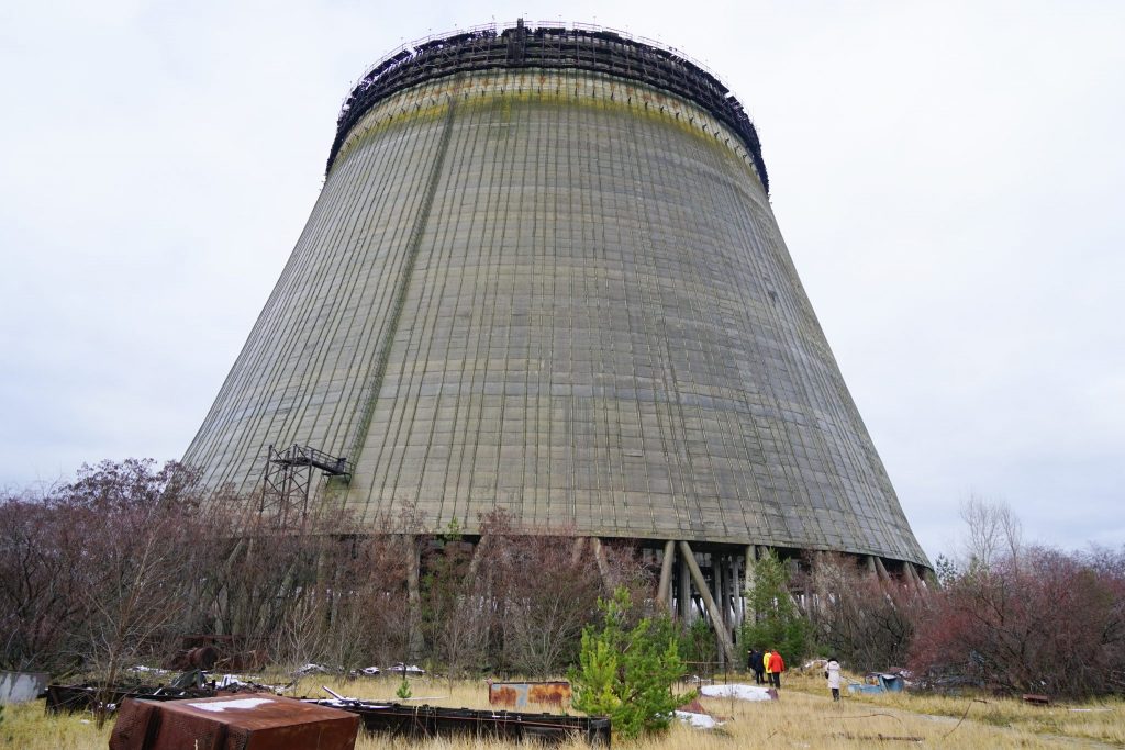 Water cooling towers of Chernobyl nuclear power plant