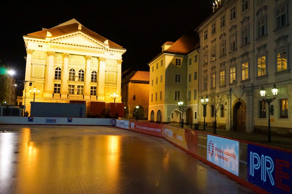 Prague ice skating Ovocny Trh - things to do in prague in winter