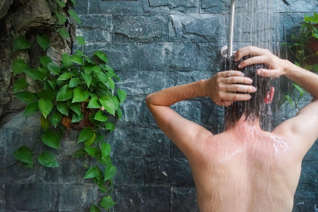 Hang Mua Ecolodge Outdoor Shower - where to stay in ninh binh