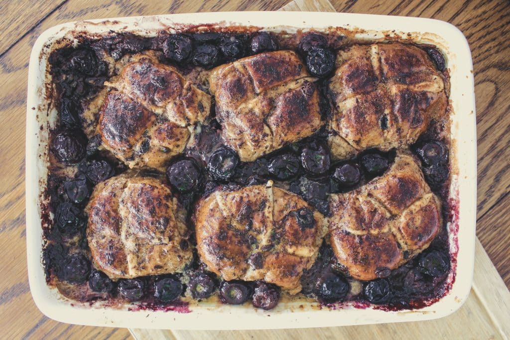 Cherry And Dark Chocolate Hot Cross Bun Pudding Recipe