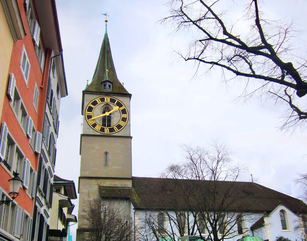 Famous Swiss Landmarks - St Peterskirche In Zurich