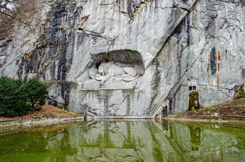 Famous Swiss Landmarks - The Lion Monument In Lucern