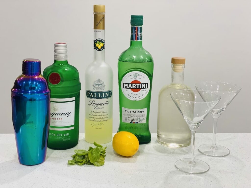Revitalizing Lemon & Basil Martini Recipe Ingredients