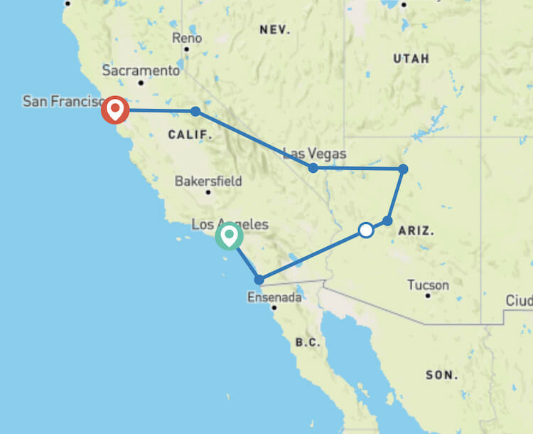 best topdeck tours - Get Social: USA West Coast Route
